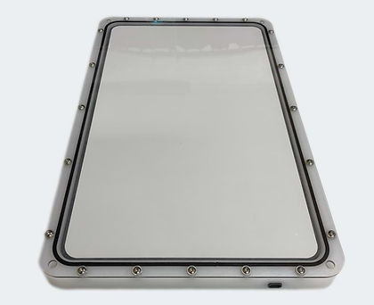 Large rectangular mirror with frame