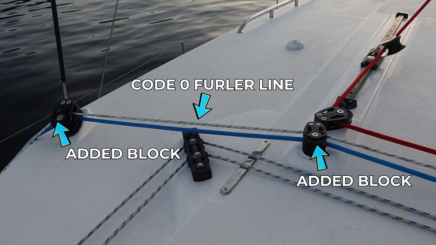 Leopard catamaran Code 0 sail furler discontinuous